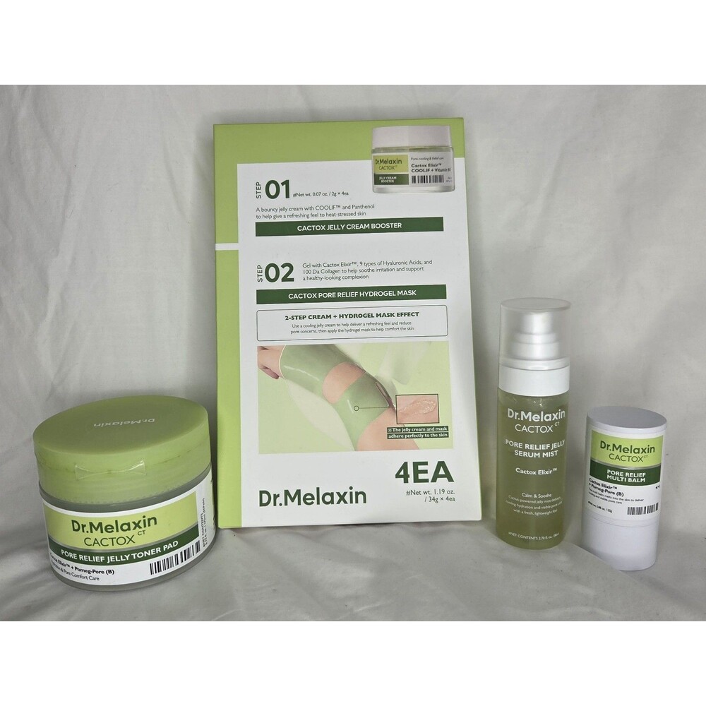 Dr. Melaxin Cactox Pore Relief Jelly Toner Pad Mist Multi Balm Hydrogel Mask Set